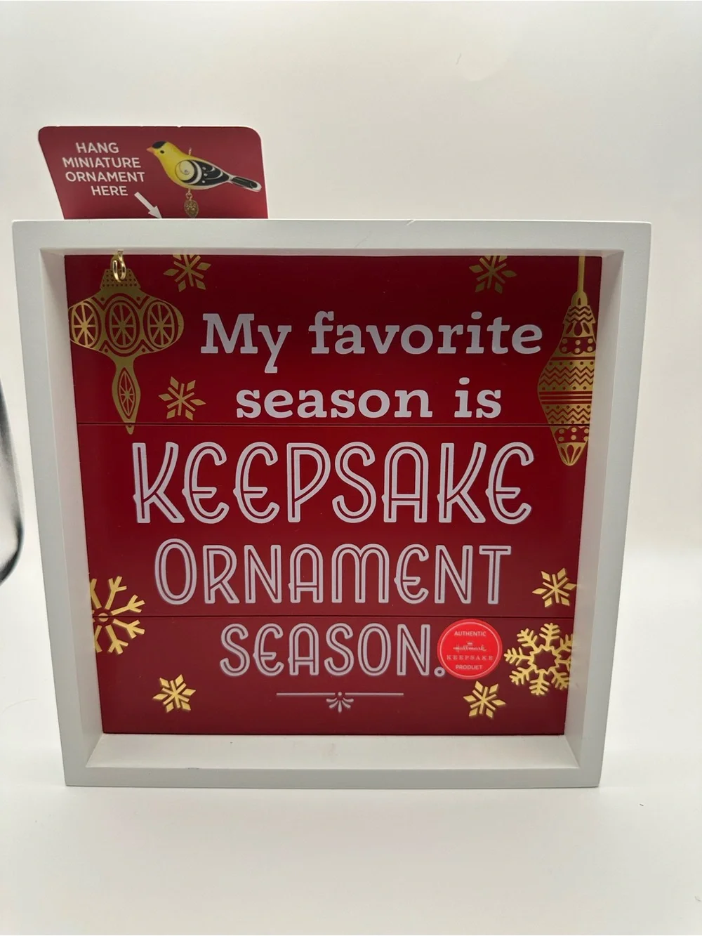 Hallmark Red and Gold Keepsake Ornament Season Framed Sign